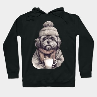 dog and coffee Hoodie